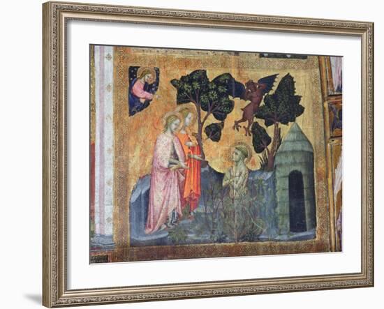 St Francis Throws Himself into the Thorny Brambles, Fresco from the Porziuncola, 1393-Ilario da Viterbo-Framed Giclee Print