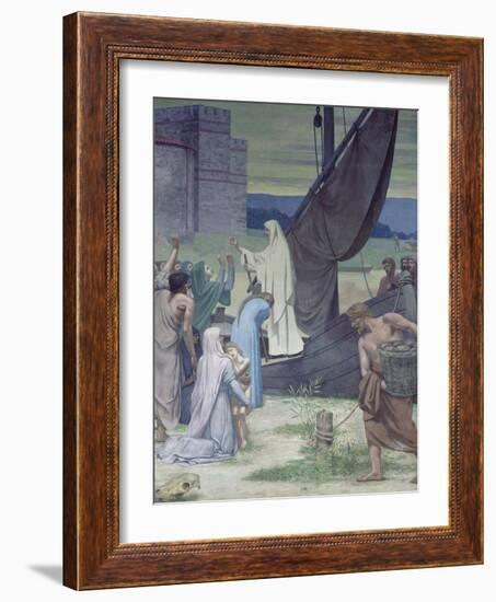 St. Genevieve Bringing Supplies to the City of Paris after the Siege-Pierre Puvis de Chavannes-Framed Giclee Print