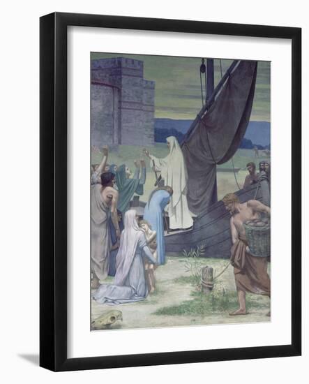 St. Genevieve Bringing Supplies to the City of Paris after the Siege-Pierre Puvis de Chavannes-Framed Giclee Print