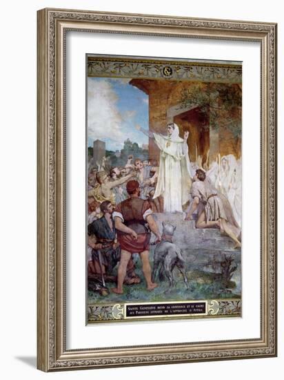 St. Genevieve Calming the Parisians on the Approach of Attila-Jules Elie Delaunay-Framed Giclee Print