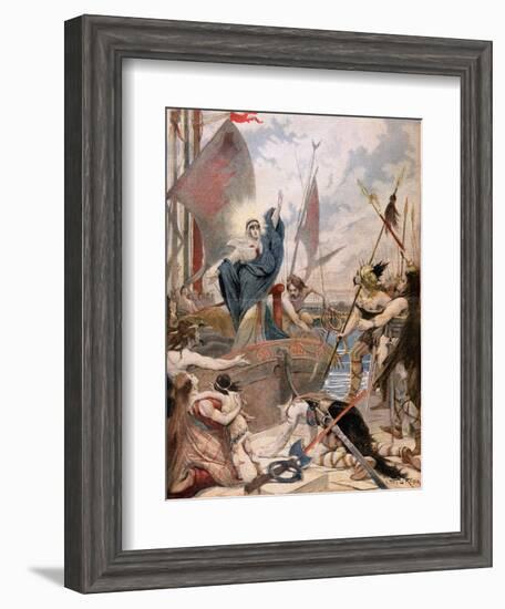 St. Genevieve, from a Series on the Heroines of France in "Le Petit Journal," 1896-Lionel Noel Royer-Framed Giclee Print