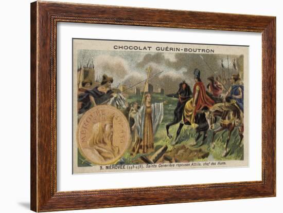 St Genevieve Repelling Attila the Hun, 451-null-Framed Giclee Print