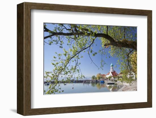 St.. Georg Church and Castle, Peninsula of Wasserburg, Lake Constance, Schwaben, Bavaria, Germany-Markus Lange-Framed Photographic Print