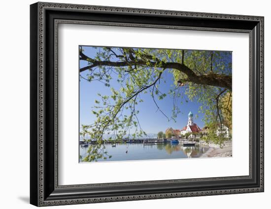 St.. Georg Church and Castle, Peninsula of Wasserburg, Lake Constance, Schwaben, Bavaria, Germany-Markus Lange-Framed Photographic Print