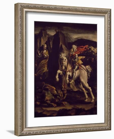 St George and Dragon, 1565-1570-Lelio Orsi-Framed Giclee Print