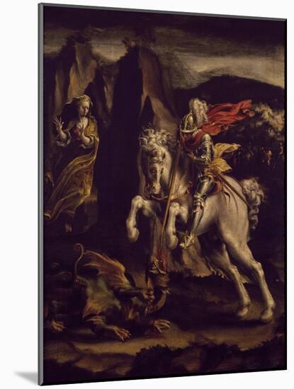 St George and Dragon, 1565-1570-Lelio Orsi-Mounted Giclee Print