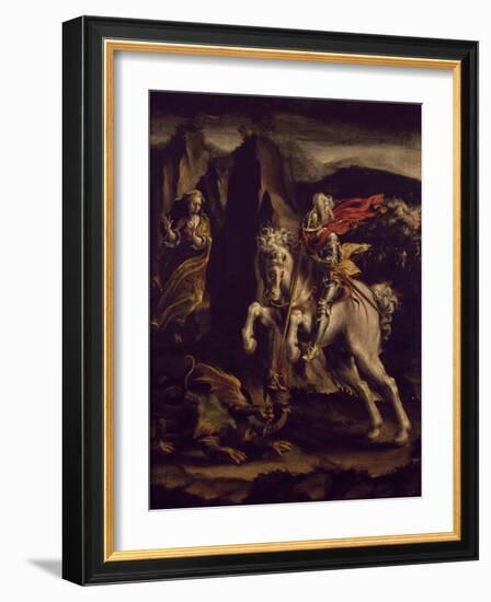 St George and Dragon, 1565-1570-Lelio Orsi-Framed Giclee Print