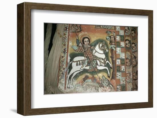 St. George and Dragon, Uran Kidane Meherate Church, Zege Peninsula, Lake Tana, Ethiopia, Africa-Sybil Sassoon-Framed Photographic Print