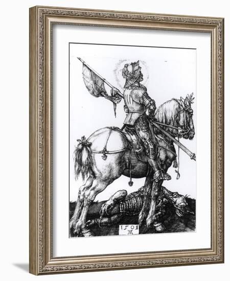 St. George and the Dragon, 1508-Albrecht Dürer-Framed Giclee Print