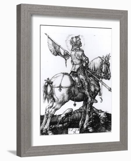 St. George and the Dragon, 1508-Albrecht Dürer-Framed Giclee Print