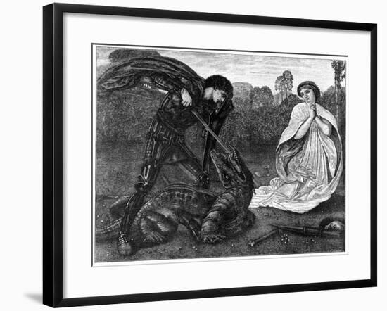 St George and the Dragon, 1930S-Birket Foster-Framed Giclee Print