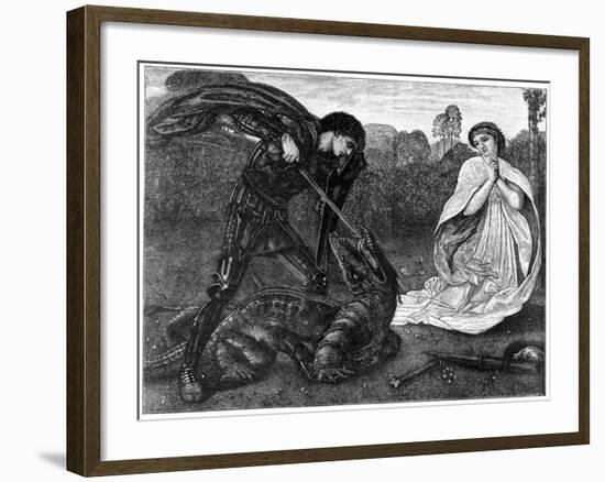 St George and the Dragon, 1930S-Birket Foster-Framed Giclee Print