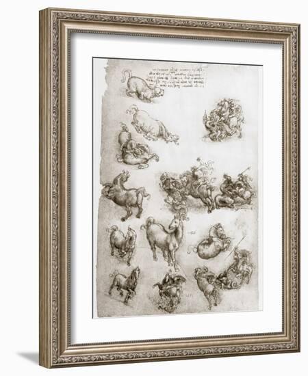 St George and the Dragon, C1506-Leonardo da Vinci-Framed Giclee Print