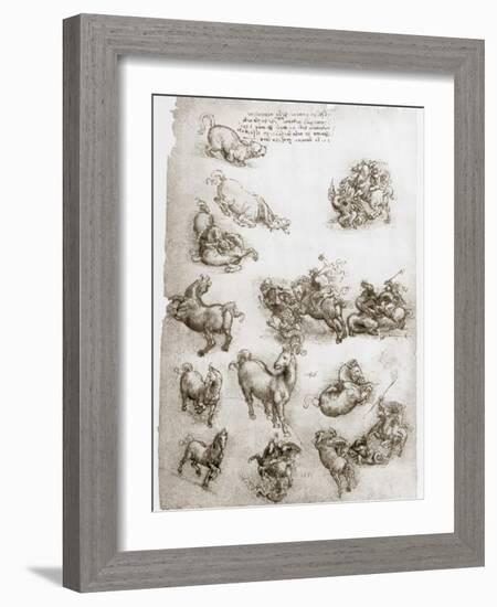 St George and the Dragon, C1506-Leonardo da Vinci-Framed Giclee Print