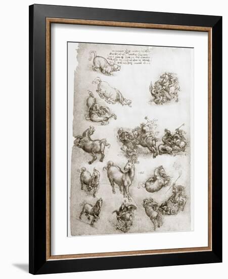 St George and the Dragon, C1506-Leonardo da Vinci-Framed Giclee Print