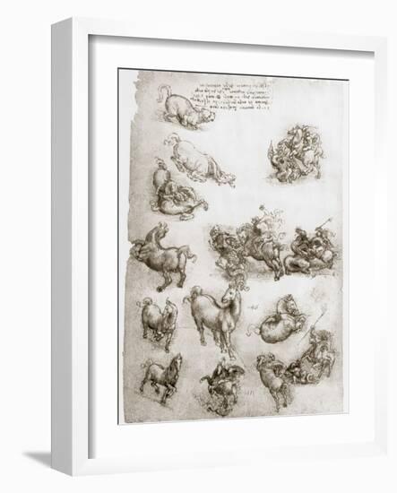 St George and the Dragon, C1506-Leonardo da Vinci-Framed Giclee Print