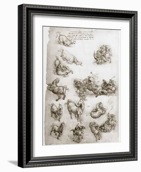 St George and the Dragon, C1506-Leonardo da Vinci-Framed Giclee Print