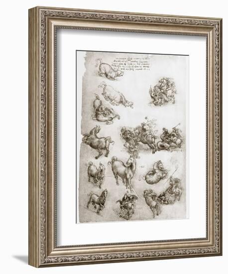St George and the Dragon, C1506-Leonardo da Vinci-Framed Giclee Print