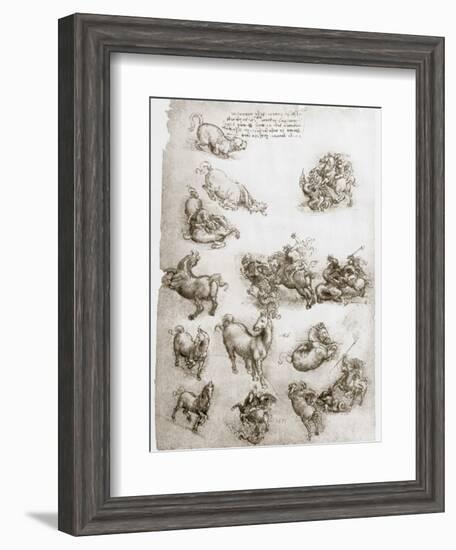 St George and the Dragon, C1506-Leonardo da Vinci-Framed Giclee Print