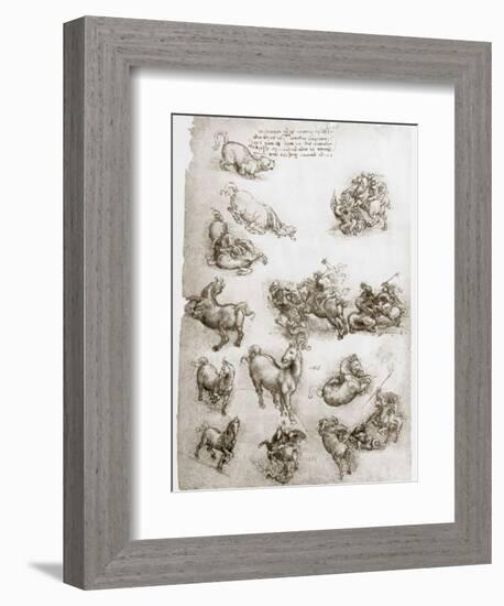 St George and the Dragon, C1506-Leonardo da Vinci-Framed Giclee Print