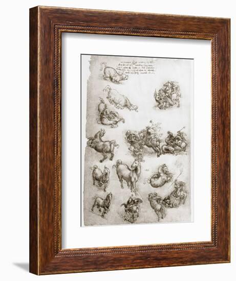 St George and the Dragon, C1506-Leonardo da Vinci-Framed Giclee Print