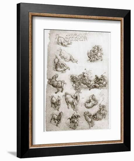 St George and the Dragon, C1506-Leonardo da Vinci-Framed Giclee Print