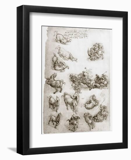 St George and the Dragon, C1506-Leonardo da Vinci-Framed Giclee Print