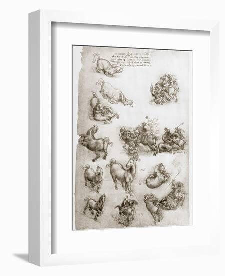 St George and the Dragon, C1506-Leonardo da Vinci-Framed Giclee Print