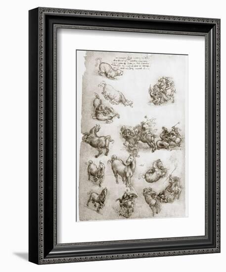 St George and the Dragon, C1506-Leonardo da Vinci-Framed Giclee Print