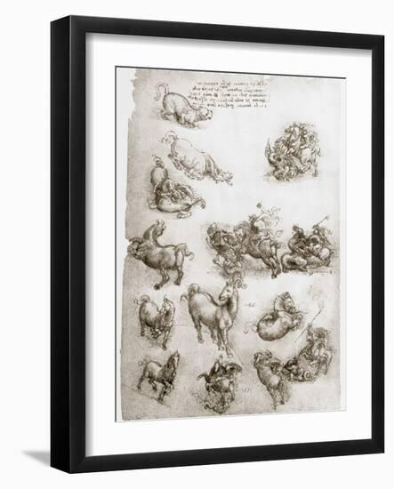 St George and the Dragon, C1506-Leonardo da Vinci-Framed Premium Giclee Print