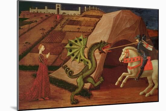 St. George and the Dragon, circa 1439-40-Paolo Uccello-Mounted Giclee Print