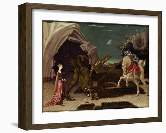 St. George and the Dragon, circa 1470-Paolo Uccello-Framed Giclee Print