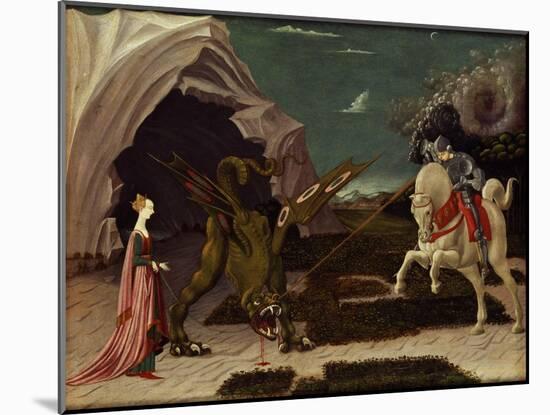St. George and the Dragon, circa 1470-Paolo Uccello-Mounted Giclee Print
