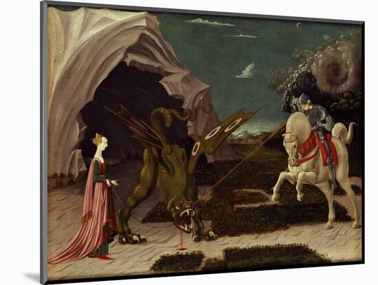 St. George and the Dragon, circa 1470-Paolo Uccello-Mounted Premium Giclee Print