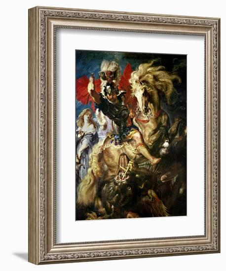 St. George and the Dragon, circa 1606-Peter Paul Rubens-Framed Giclee Print