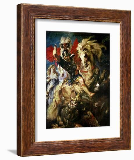 St. George and the Dragon, circa 1606-Peter Paul Rubens-Framed Giclee Print