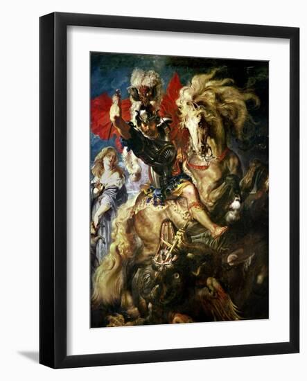 St. George and the Dragon, circa 1606-Peter Paul Rubens-Framed Giclee Print