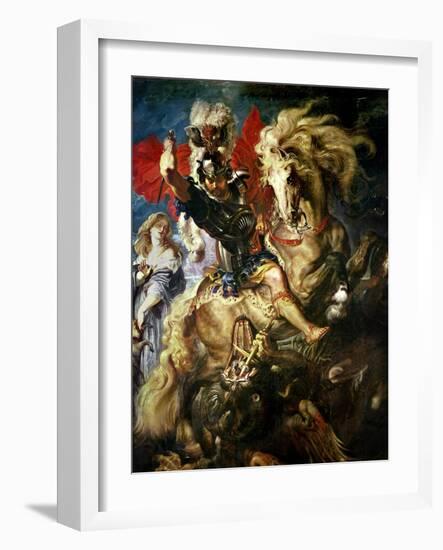 St. George and the Dragon, circa 1606-Peter Paul Rubens-Framed Giclee Print