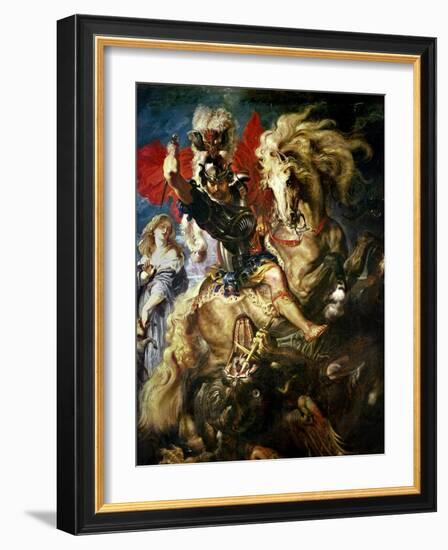 St. George and the Dragon, circa 1606-Peter Paul Rubens-Framed Giclee Print