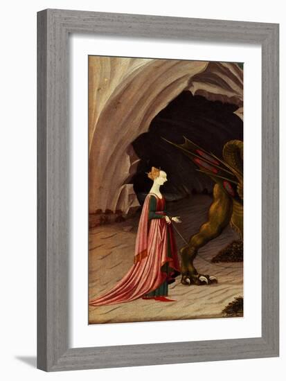 St. George and the Dragon (Detail), C.1470 (Oil on Canvas)-Paolo Uccello-Framed Giclee Print