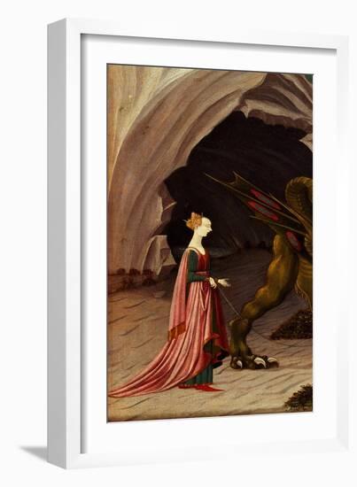 St. George and the Dragon (Detail), C.1470 (Oil on Canvas)-Paolo Uccello-Framed Giclee Print