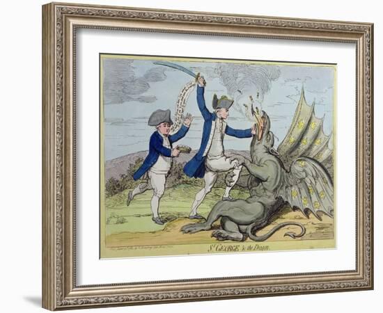 St. George and the Dragon, Published by Hannah Humphrey in 1782-James Gillray-Framed Giclee Print