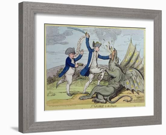 St. George and the Dragon, Published by Hannah Humphrey in 1782-James Gillray-Framed Giclee Print