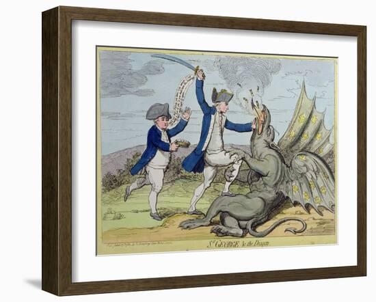 St. George and the Dragon, Published by Hannah Humphrey in 1782-James Gillray-Framed Giclee Print