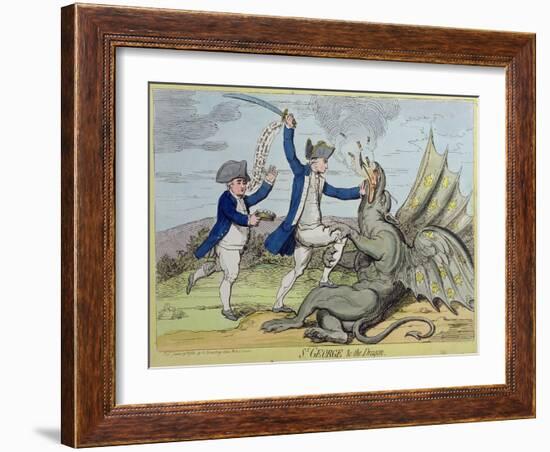St. George and the Dragon, Published by Hannah Humphrey in 1782-James Gillray-Framed Giclee Print
