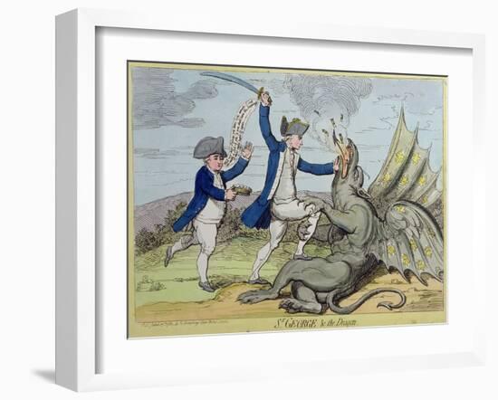 St. George and the Dragon, Published by Hannah Humphrey in 1782-James Gillray-Framed Giclee Print