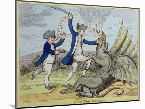 St. George and the Dragon, Published by Hannah Humphrey in 1782-James Gillray-Mounted Giclee Print