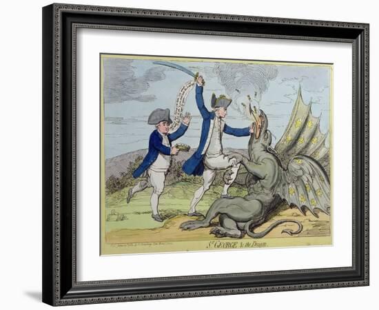 St. George and the Dragon, Published by Hannah Humphrey in 1782-James Gillray-Framed Giclee Print