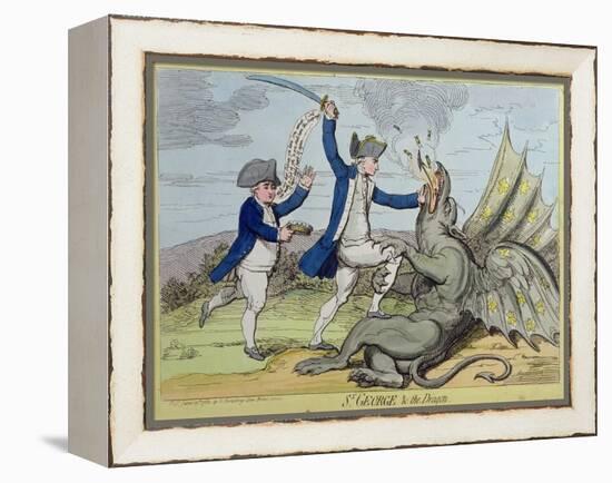 St. George and the Dragon, Published by Hannah Humphrey in 1782-James Gillray-Framed Premier Image Canvas