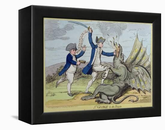 St. George and the Dragon, Published by Hannah Humphrey in 1782-James Gillray-Framed Premier Image Canvas